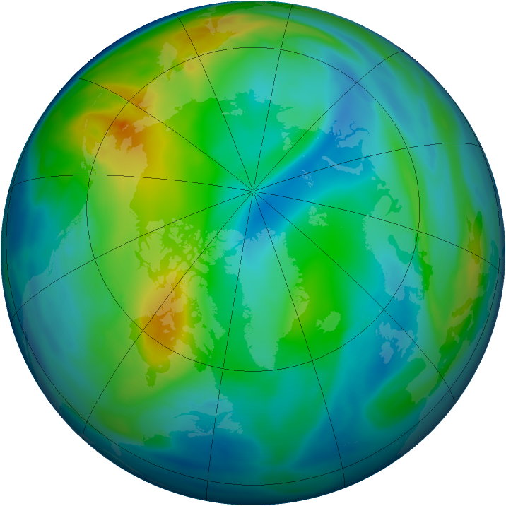 Arctic ozone map for 22 November 2005